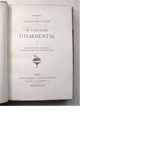 DUMAS "LE CHEVALIER D'HARMENTAL" (Conard) 2