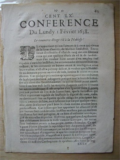 CONFERENCE DU 1ER FEVRIER 1638