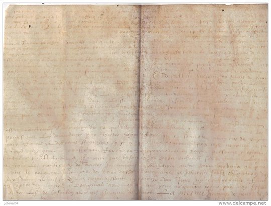 parchemin manuscrit de 1654