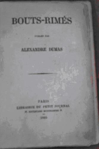 Dumas   Bouts-Rimés (avec autographe)