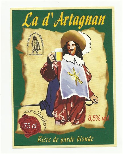 ETIQUETTE DE BIERE THEME D'ARTAGNAN