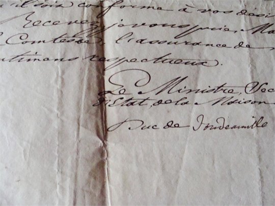 1826 MAISON DU ROI LETTRE vicomte de La Rochefoucauld DUC DE DOUDEAUVILLE