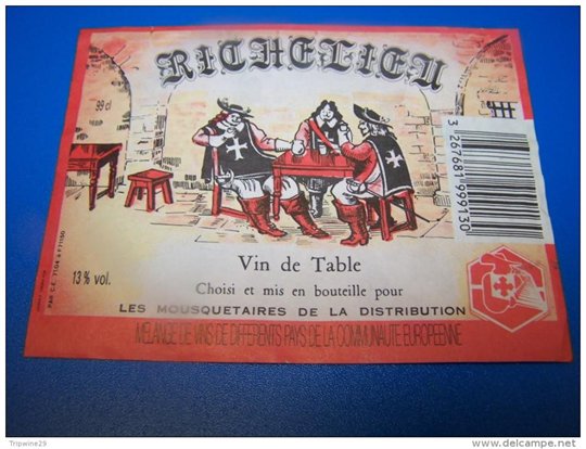 Etiquette vin wine label Rhone mousquetaires