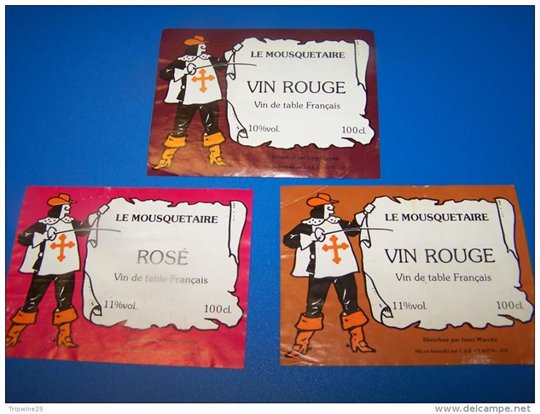Etiquette vin wine label Rhone mousquetaires  2