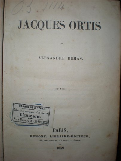 Dumas  Jacques Ortis