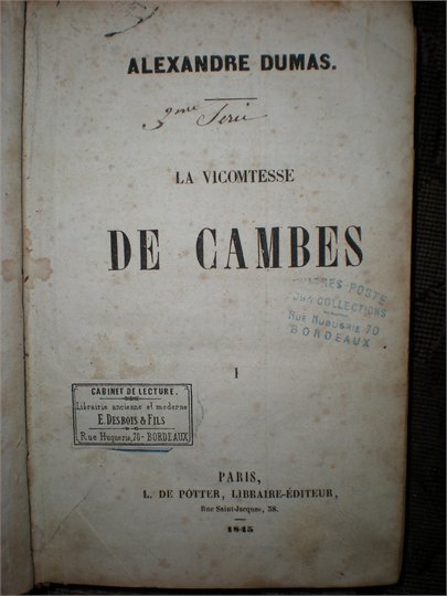 Dumas  La vicontesse de cambes