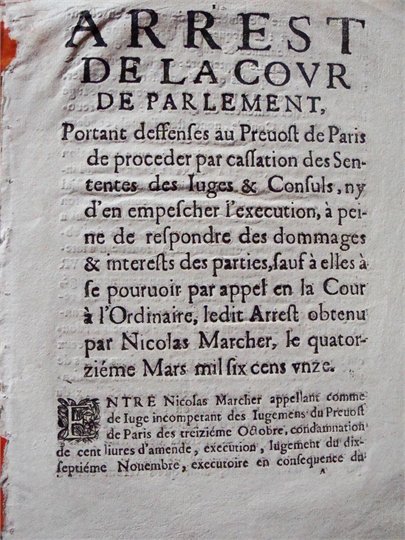 1611 arret du parlement de paris