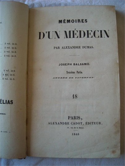 A.Dumas  Mémoires d'un Médecin t.18