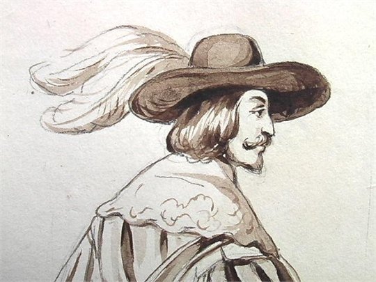 Jean-Baptiste MADOU  Les mousquetaires   Lavis d'encre