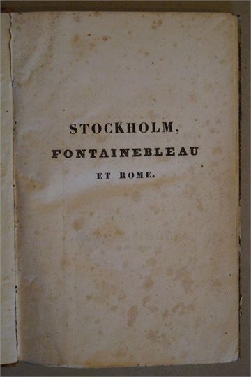 Dumas  Stockholm Fontainbleau et Rome