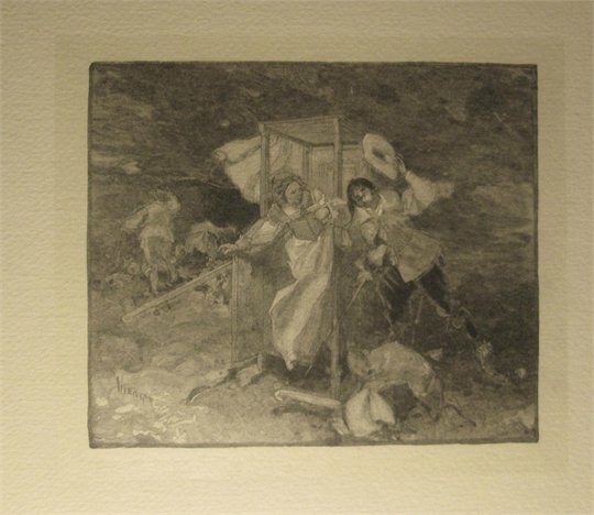 DANIEL VIERGE-Eight Antique Limited Edition Engravings-1890s-Three Musketeers