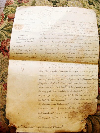 LETTRE DU duc de trevise (marechal Mortier )