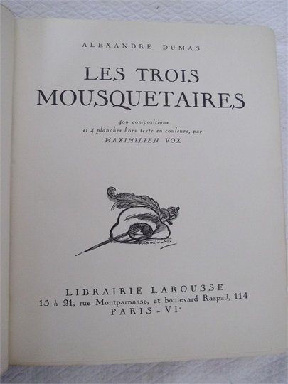 DUMAS Les Trois Mousquetaires (M. VOX)