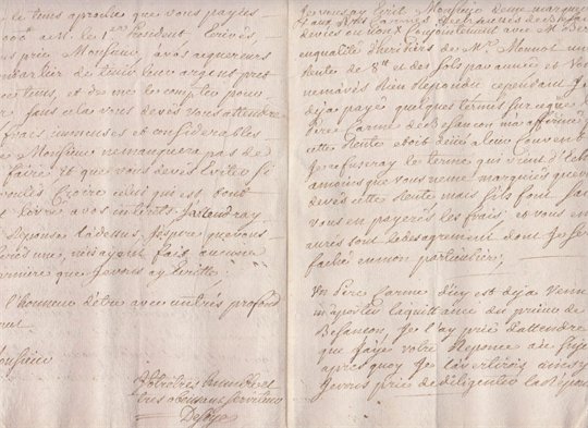 Lettre 1769 à l'adresse d'un Mousquetaire