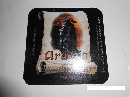 Canadian LES TROIS MOUSQUETAIRES ARAMIS RED LAGER ROUSSE BEER COASTER
