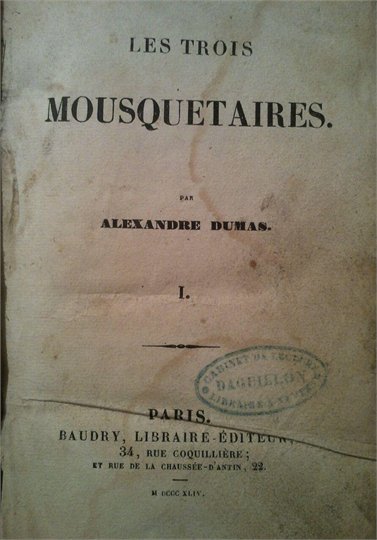 A.Dumas  LES TROIS MOUSQUETAIRES (1844)