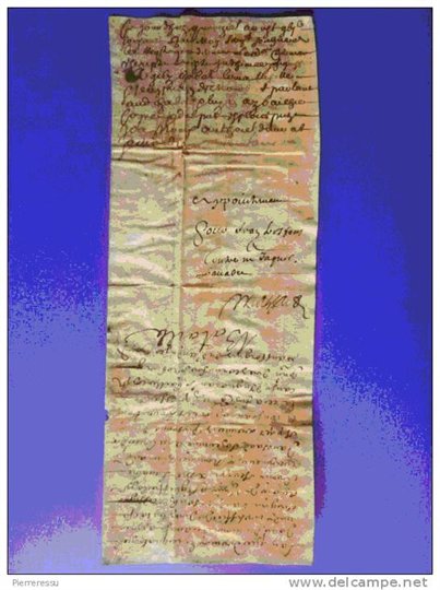 Parchemin manuscrit Jacques Ranchin Conseiller du Roi 1660 Monoblet