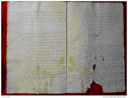 Manuscrit inventaire succession marchand Pierre Prigent de Roscoff 1663 signé
