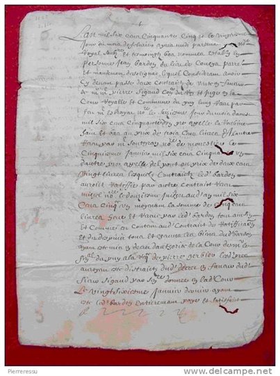 Manuscrit 1655 Pierre Sigaud Solignac signé