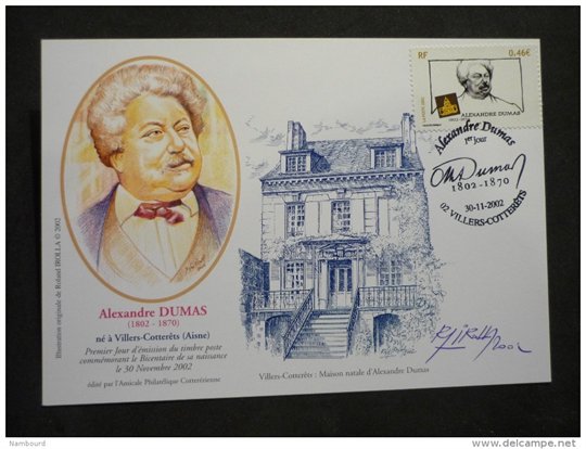 Alexandre Dumas 30/11/2002 Villers Cotterets / SIGNATURE DU GRAVEUR