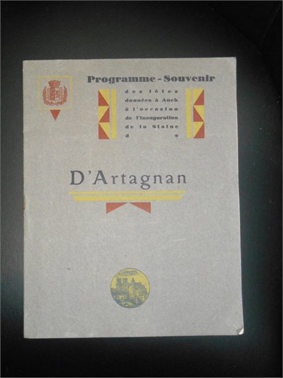 PROGRAMME SOUVENIR DE L'INAUGURATION DE LA STATUE DE D'ARTAGNAN/AUCH