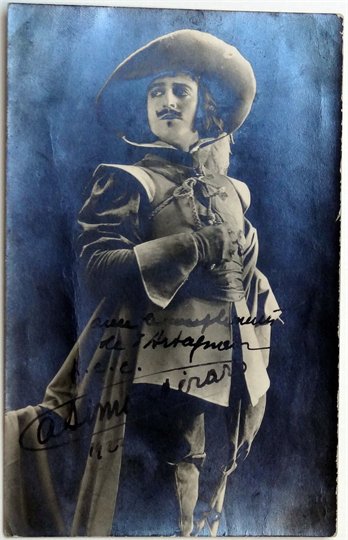 Aimé SIMON-GIRARD Chanteur et Acteur AUTOGRAPHE de d'Artagnan sur photo