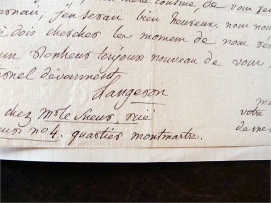 LETTRE DU GENERAL AUDRAULT DE LANGERON il fut au service de la russie