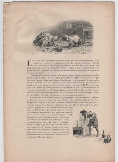 A.DUMAS Les Trois Mousquetaires PAGES SPECIMEN 1893