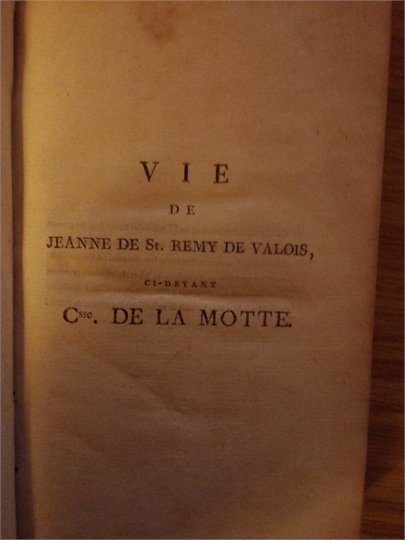 Vie de Jeanne de St. Remy de Valois