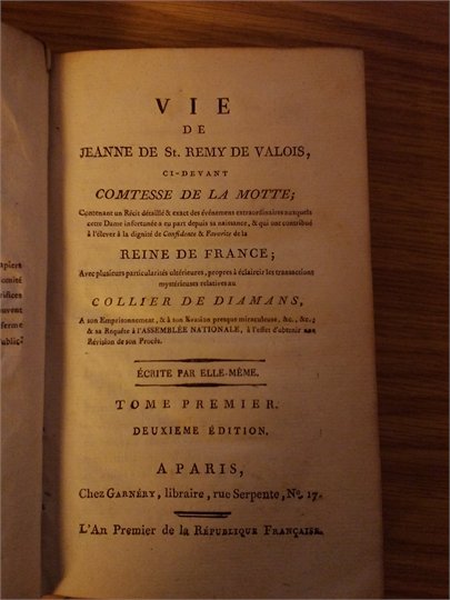 Vie de Jeanne de St. Remy de Valois