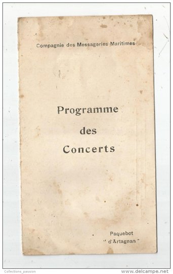 programme , apéritifs concert ,  paquebot d'Artagnan