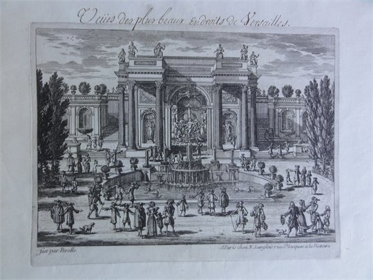 Gabriel PERELLE (1604-1677) "Vue de Versailles" Eau-forte XVIIe Etching 17th