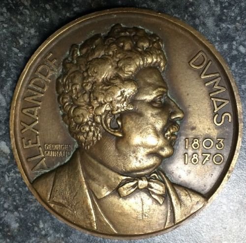 Large scarce French Alexandre Dumas medal: The three musketeers and D'artagnan