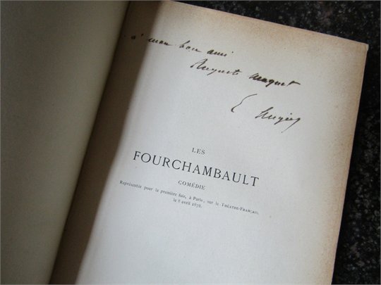 E.Augier   Les Fouchambault  (ENVOI AUTOGRAPHE d'AUGIER À A.MAQUET)