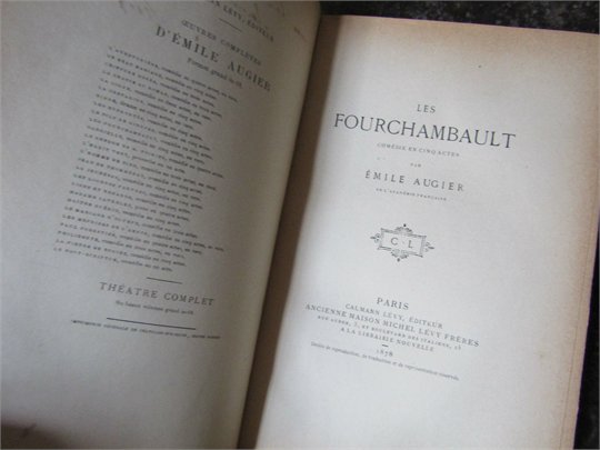 E.Augier   Les Fouchambault  (ENVOI AUTOGRAPHE d'AUGIER À A.MAQUET)