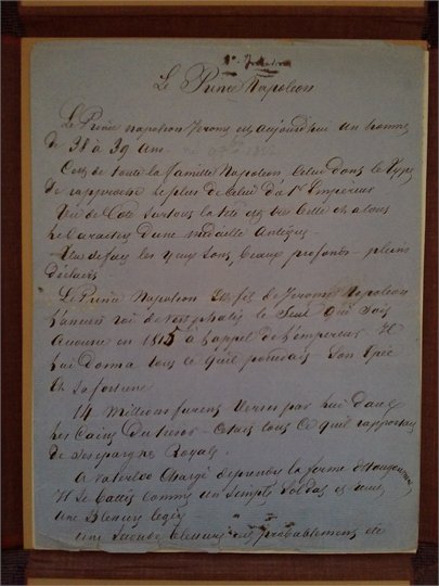 DUMAS père (Alexandre)  Manuscrit autographe signé intitulé «Le Prince Napoléon»