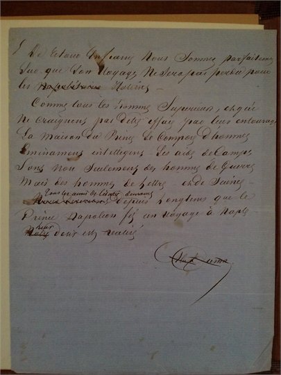 DUMAS père (Alexandre) Manuscrit autographe signé intitulé «Le Prince Napoléon»   2