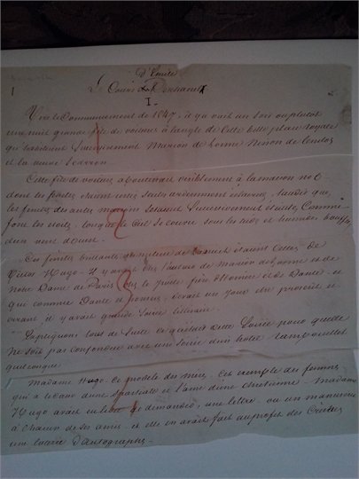 Alexandre DUMAS   2 manuscrits autographes signes, Le Cours d’ֹEmile Deschanel  I