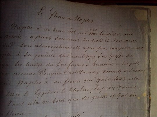 A.Dumas  '' Le Fléau de Naples ''  manuscrit