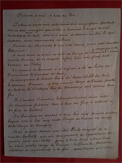 A. DUMAS père. Manuscrit autographe signé, Dimanche 4 mai – 11 heures du soir, [1862]