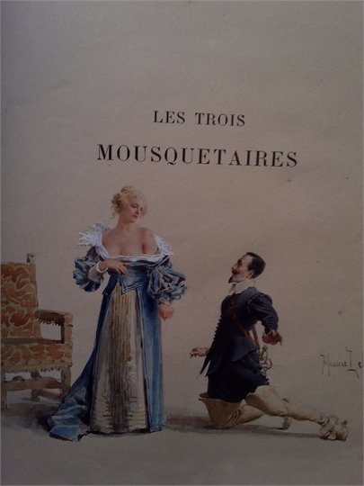 A.Dumas  Les Trois Mousquetaires + 2 dessins de M.Leloir