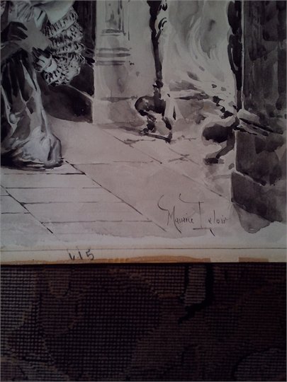Dessin de M.Leloir  "La Dame de Monsoreau" ("Scene Renaissance")