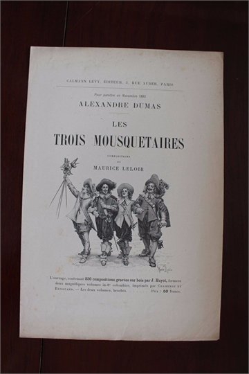 PROSPECTUS Souscription Alexandre DUMAS Les trois mousquetaires 1893 LELOIR