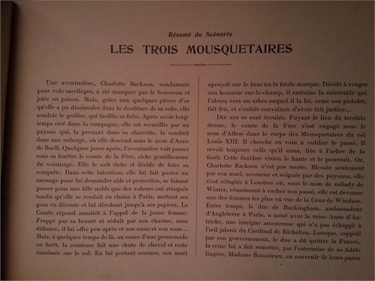 LES TROIS MOUSQUETAIRES Le Film d'Art Sté Générale de CINEMATOGRAPHIE 1912