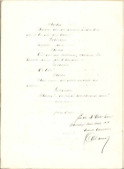 DUMAS père (Alexandre). - Manuscrit autographe signé, Un mariage sous Louis XV
