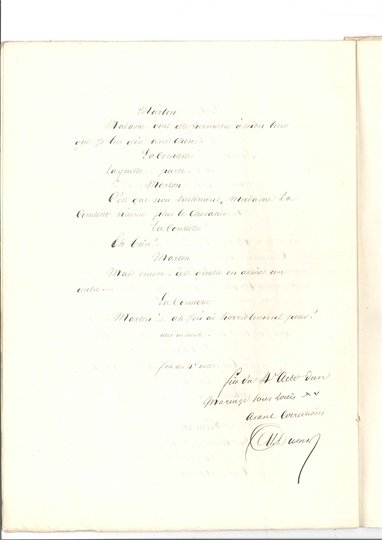 DUMAS père (Alexandre). - Manuscrit autographe signé, Un mariage sous Louis XV