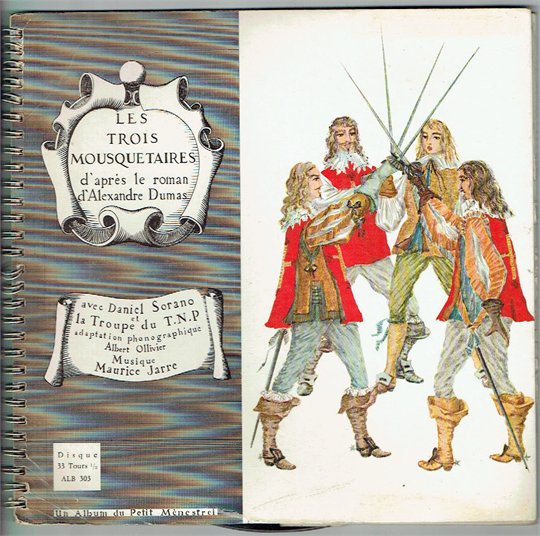 LES TROIS MOUSQUETAIRES Disque Livre A. DUMAS D. SORANO M. JARRE