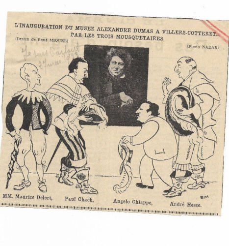 VILLERS COTTERET SOISSONS CARTE DE DONATEUR DES AMIS ALEXANDRE DUMAS 1933