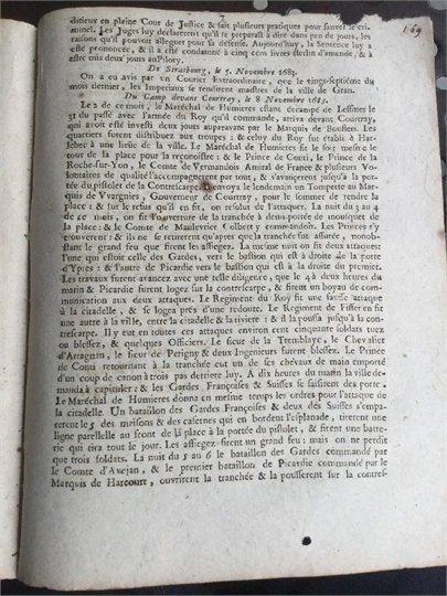 Rare Siège de Courtrai 1683 Belgique d'Artagnan Comte de Vermandois Turc Vienne
