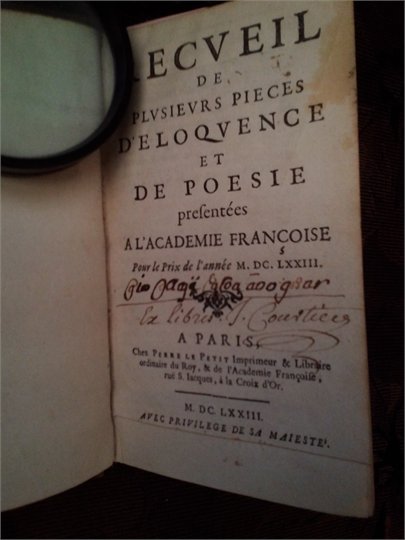 Recueil de plusiers pieces deloquence et de poesie